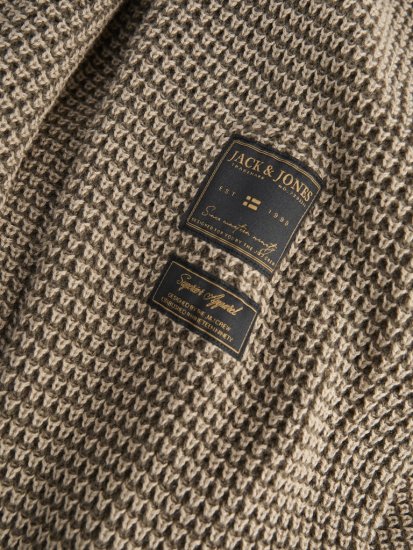 Jack & Jones Zip Knit Hoodie Crockery - Puloverji & jopice - Moški Puloverji & Jopice za Močnejše Postave