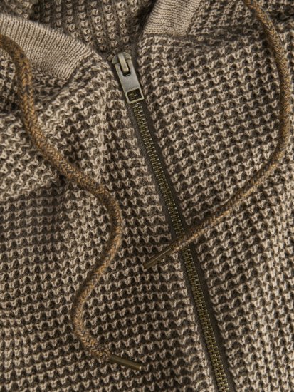 Jack & Jones Zip Knit Hoodie Crockery - Puloverji & jopice - Moški Puloverji & Jopice za Močnejše Postave