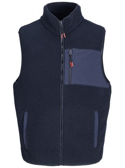 Jack & Jones Thatcher Fleece Vest Sky Captain - Telovniki - Brezrokavniki v velikih velikostih
