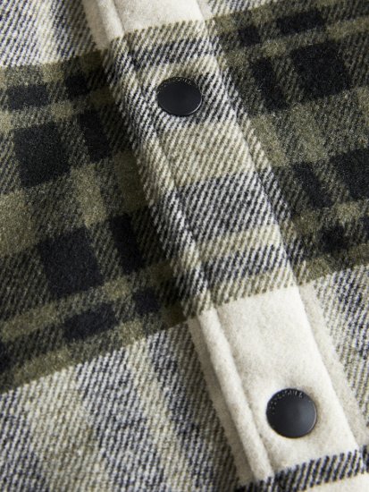 Jack & Jones Zac Teddy Long Sleeve Overshirt Jacket Dusty Olive - Jakne - Moške bunde za Močnejše Postave