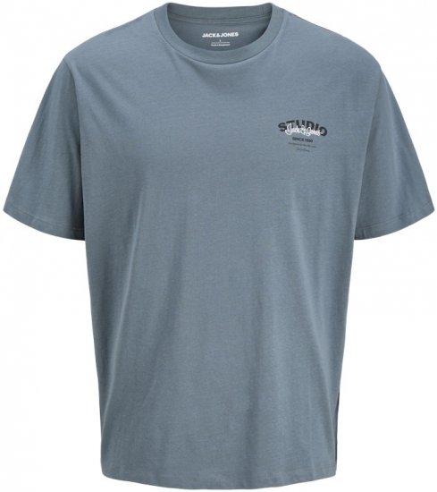 Jack & Jones Yuki Crew Neck T-Shirt Stormy Weather - Kratke Majice - Moške kratke majice za močnejše postave