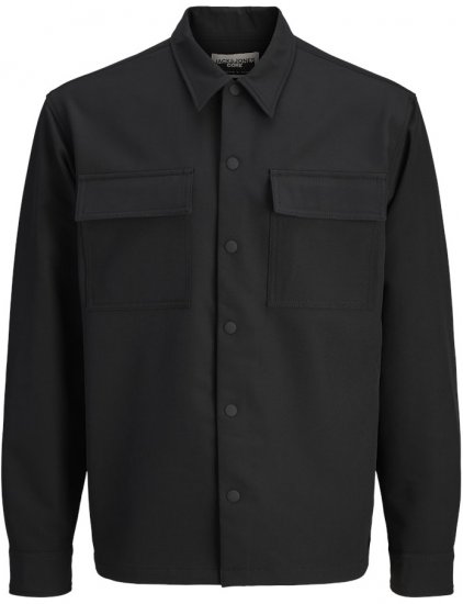 Jack & Jones Point Commute Travel Long Sleeve Shirt Black - Srajce - Moške srajce za Močnejše Postave