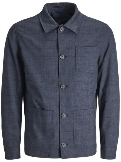 Jack & Jones Harry Pedro Formal Check Blazer Dark Navy - Jack & Jones Plus Size - Jack & Jones Močnejše Postave
