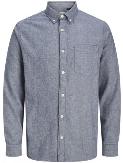 Jack & Jones Brook Twill Long Sleeve Shirt Night Sky - Srajce - Moške srajce za Močnejše Postave
