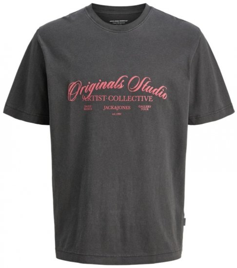 Jack & Jones Wood Wash Crew Neck T-Shirt Black - Kratke Majice - Moške kratke majice za močnejše postave