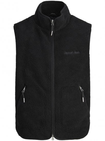 Jack & Jones Norrebro Teddy Gilet Vest Black - Telovniki - Brezrokavniki v velikih velikostih