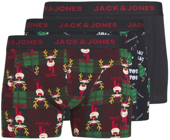 Jack & Jones Rudolph Trunks 3-Pack Dark Navy - Spodnje perilo & kopalne hlače - Moško Spodnje Perilo za močnejše postave