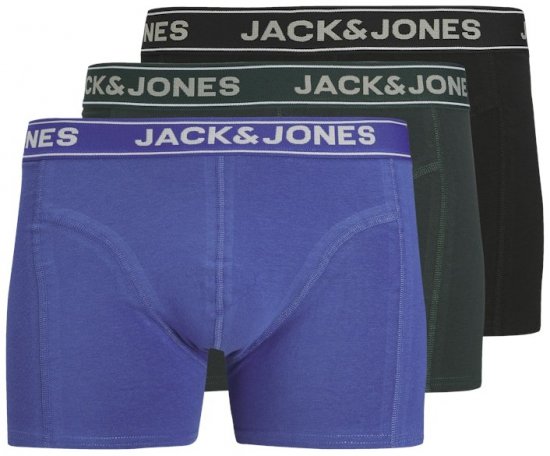 Jack & Jones Black Friday Trunks 3-Pack Blue Black - Spodnje perilo & kopalne hlače - Moško Spodnje Perilo za močnejše postave