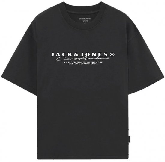 Jack & Jones Point Branding Crew Neck T-Shirt Black - Majice s potiskom - 
