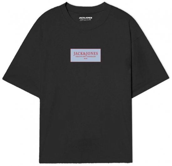 Jack & Jones Greene Crew Neck T-Shirt Black - Kratke Majice - Moške kratke majice za močnejše postave