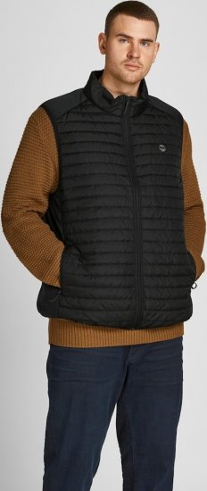 Jack & Jones MULTI BODYWARMER With COLLAR Black - Jakne - Moške bunde za Močnejše Postave