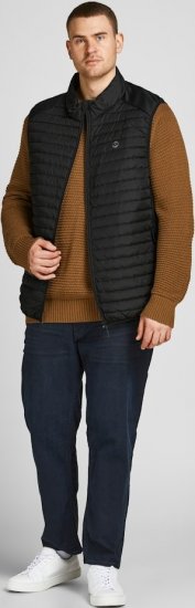 Jack & Jones MULTI BODYWARMER With COLLAR Black - Jakne - Moške bunde za Močnejše Postave