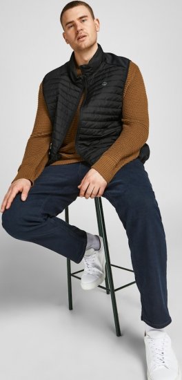 Jack & Jones MULTI BODYWARMER With COLLAR Black - Jakne - Moške bunde za Močnejše Postave