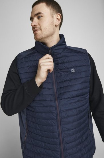 Jack & Jones MULTI BODYWARMER With COLLAR Navy Blazer - Jakne - Moške bunde za Močnejše Postave