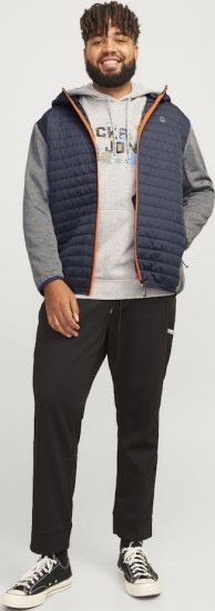 Jack & Jones MULTI QUILTED SET-IN Sleeves Jacket Grey Melange - Jakne - Moške bunde za Močnejše Postave