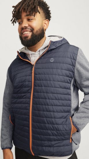 Jack & Jones MULTI QUILTED SET-IN Sleeves Jacket Grey Melange - Jakne - Moške bunde za Močnejše Postave
