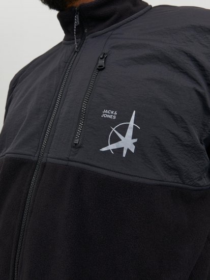Jack & Jones JCOFILO POLARFLEECE with Zipper Black - Puloverji & jopice - Moški Puloverji & Jopice za Močnejše Postave
