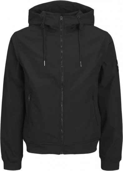 Jack & Jones BASIC Water-Resistant Softshell Jacket Black - Jakne - Moške bunde za Močnejše Postave