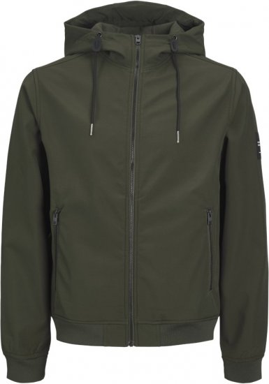 Jack & Jones BASIC Water-Resistant Softshell Jacket Green - Jakne - Moške bunde za Močnejše Postave