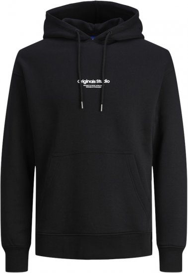 Jack & Jones ESTERBRO Hoodie Black - Puloverji & jopice - Moški Puloverji & Jopice za Močnejše Postave