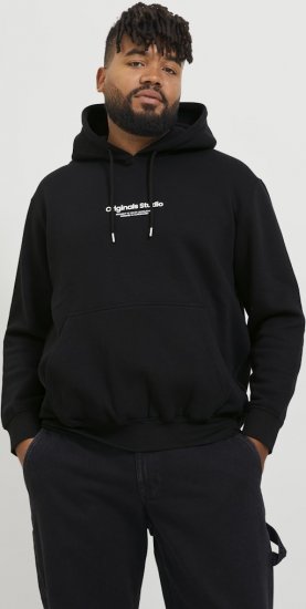 Jack & Jones ESTERBRO Hoodie Black - Puloverji & jopice - Moški Puloverji & Jopice za Močnejše Postave