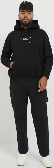 Jack & Jones ESTERBRO Hoodie Black - Puloverji & jopice - Moški Puloverji & Jopice za Močnejše Postave