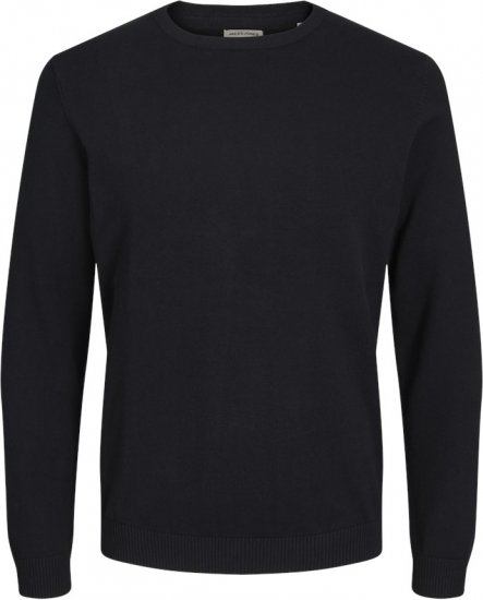 Jack & Jones BASIC Knitted Sweater Black - Puloverji & jopice - Moški Puloverji & Jopice za Močnejše Postave