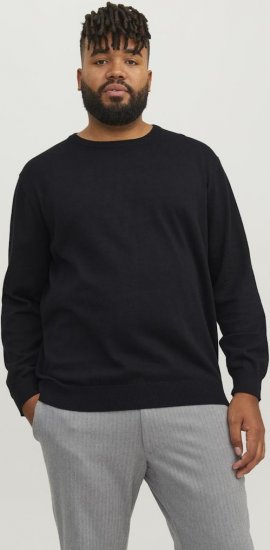 Jack & Jones BASIC Knitted Sweater Black - Puloverji & jopice - Moški Puloverji & Jopice za Močnejše Postave