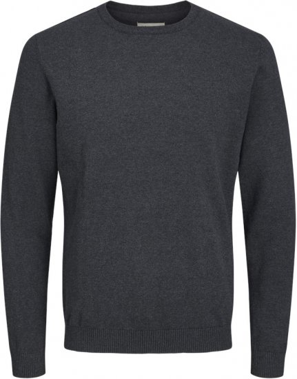 Jack & Jones BASIC Knitted Sweater Dark Grey Melange - Puloverji & jopice - Moški Puloverji & Jopice za Močnejše Postave