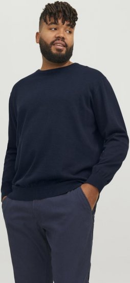 Jack & Jones BASIC Knitted Sweater Navy Blazer - Puloverji & jopice - Moški Puloverji & Jopice za Močnejše Postave