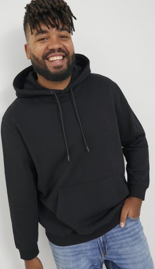 Jack & Jones BRADLEY Hoodie Black - Puloverji & jopice - Moški Puloverji & Jopice za Močnejše Postave