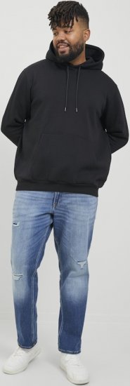 Jack & Jones BRADLEY Hoodie Black - Puloverji & jopice - Moški Puloverji & Jopice za Močnejše Postave
