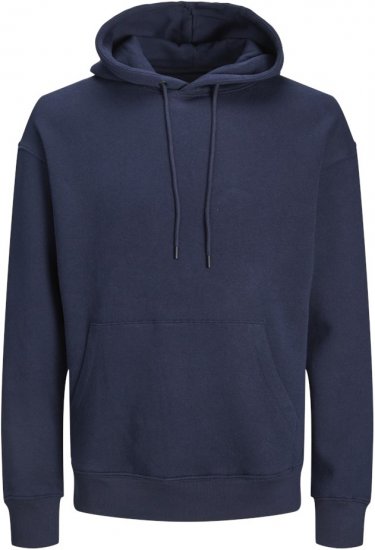 Jack & Jones BRADLEY Hoodie Navy Blazer - Puloverji & jopice - Moški Puloverji & Jopice za Močnejše Postave