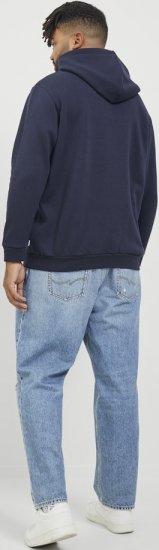 Jack & Jones BRADLEY Hoodie Navy Blazer - Puloverji & jopice - Moški Puloverji & Jopice za Močnejše Postave