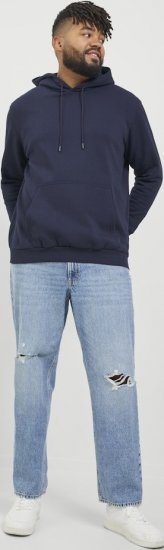 Jack & Jones BRADLEY Hoodie Navy Blazer - Puloverji & jopice - Moški Puloverji & Jopice za Močnejše Postave