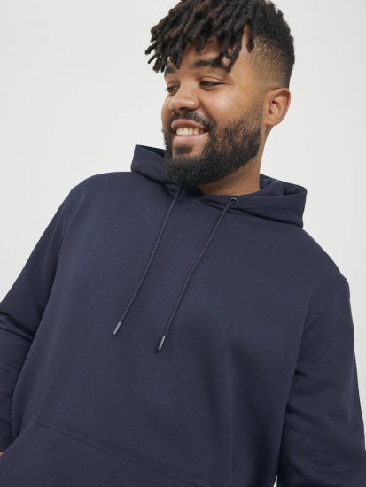 Jack & Jones BRADLEY Hoodie Navy Blazer - Puloverji & jopice - Moški Puloverji & Jopice za Močnejše Postave