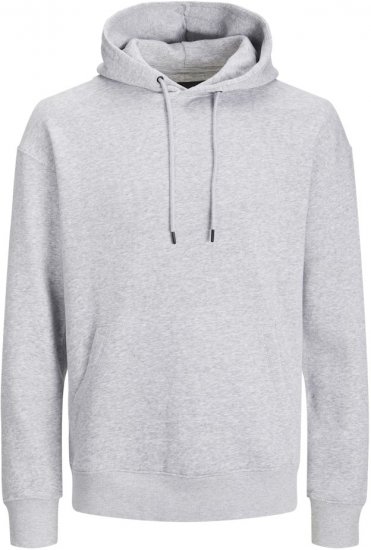 Jack & Jones BRADLEY Hoodie Light Grey Melange - Puloverji & jopice - Moški Puloverji & Jopice za Močnejše Postave