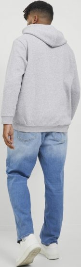 Jack & Jones BRADLEY Hoodie Light Grey Melange - Puloverji & jopice - Moški Puloverji & Jopice za Močnejše Postave