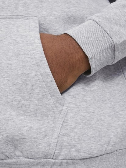 Jack & Jones BRADLEY Hoodie Light Grey Melange - Puloverji & jopice - Moški Puloverji & Jopice za Močnejše Postave