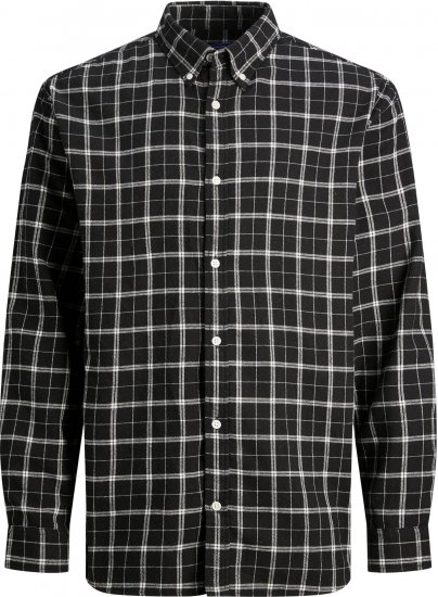 Jack & Jones JORCOZY FLANNEL CHECK SHIRT LS Black - Srajce - Moške srajce za Močnejše Postave