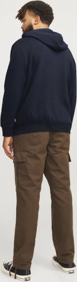 Jack & Jones CORP LOGO PLAY 5 Print Hoodie Navy Blazer - Puloverji & jopice - Moški Puloverji & Jopice za Močnejše Postave