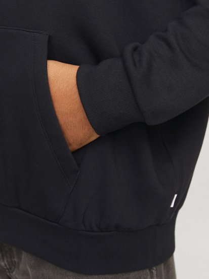 Jack & Jones CORP LOGO PLAY 5 Print Hoodie Black - Puloverji & jopice - Moški Puloverji & Jopice za Močnejše Postave