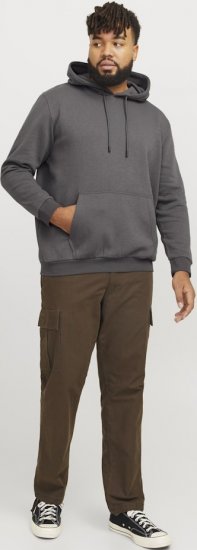 Jack & Jones BRADLEY Hoodie Grey - Puloverji & jopice - Moški Puloverji & Jopice za Močnejše Postave
