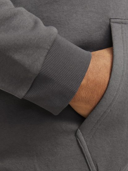 Jack & Jones BRADLEY Hoodie Grey - Puloverji & jopice - Moški Puloverji & Jopice za Močnejše Postave