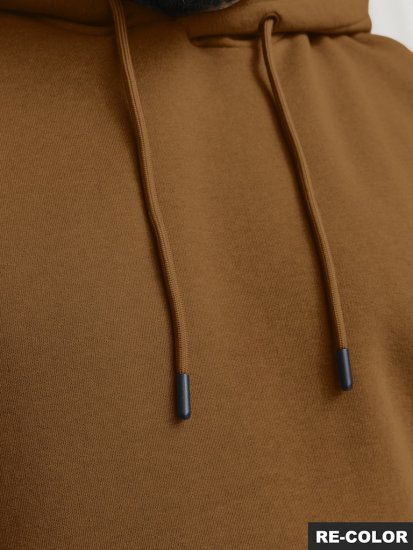 Jack & Jones BRADLEY Hoodie Brown - Puloverji & jopice - Moški Puloverji & Jopice za Močnejše Postave