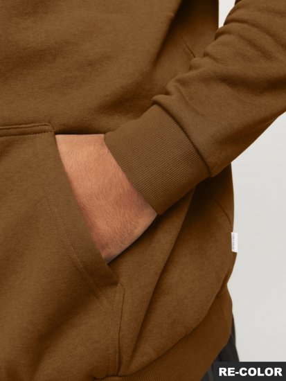 Jack & Jones BRADLEY Hoodie Brown - Puloverji & jopice - Moški Puloverji & Jopice za Močnejše Postave