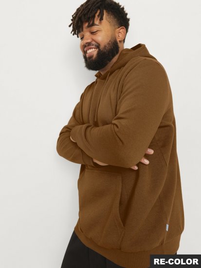 Jack & Jones BRADLEY Hoodie Brown - Puloverji & jopice - Moški Puloverji & Jopice za Močnejše Postave