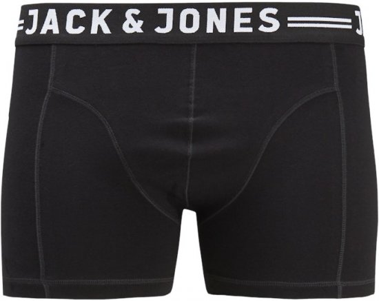 Jack & Jones SENSE Trunks 3-Pack Black - Spodnje perilo & kopalne hlače - Moško Spodnje Perilo za močnejše postave