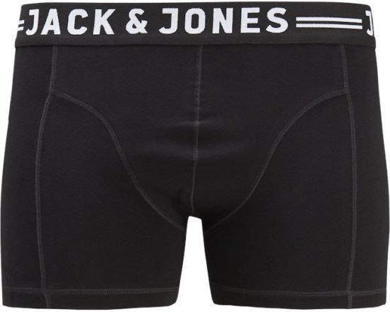 Jack & Jones SENSE Trunks 3-Pack Black - Spodnje perilo & kopalne hlače - Moško Spodnje Perilo za močnejše postave