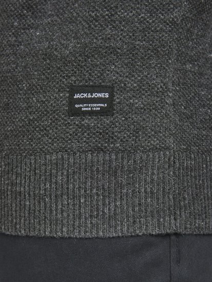 Jack & Jones HILL Knitted Sweater Dark Grey Melange - Puloverji & jopice - Moški Puloverji & Jopice za Močnejše Postave